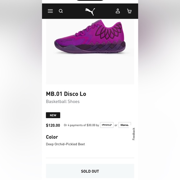 PUMA LaMelo Ball MB.01 Disco Lo Basketball Shoes Deep Orchid-Pickled Beet - Picture 7 of 7